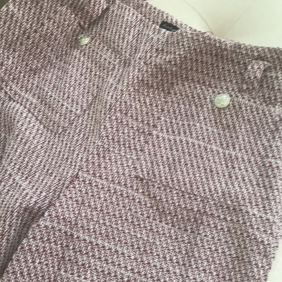 Stylish Women's Pants in Burgundy and cream - Picture 2 of 5